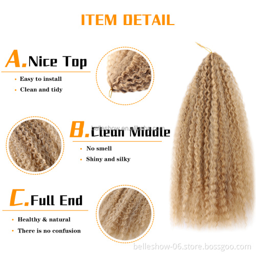 Crochet Hair Afro Kinky Curly Synthetic Ombre Crochet Braiding Hair Extensions Afro Curly Crochet Hair